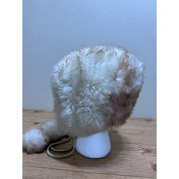 VTG Genuine Tuscan Lambskin Fur Trapper Hat 46 Italy  display picture 2
